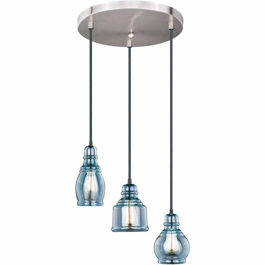 Laguna Breeze 3 Light Pendant Light - Nickel - OVERSTOCK