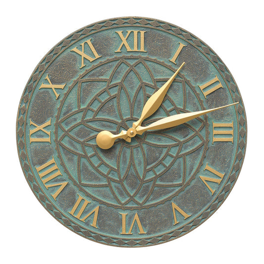 Artisan Flower Indoor/Outdoor Wall Clock - Bronze Verdigris