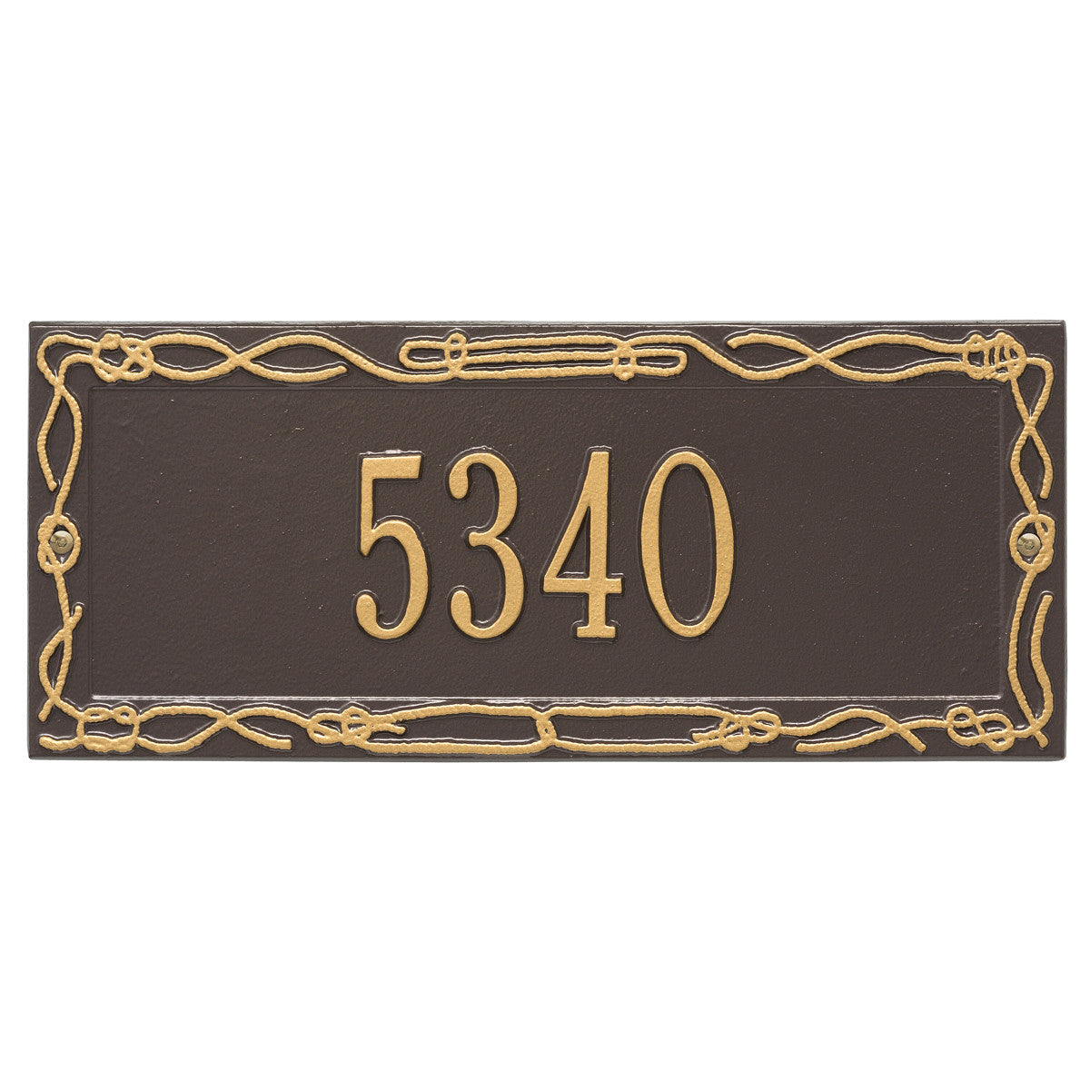 Sailor's Knot House Number Plaque - Bronze & Gold