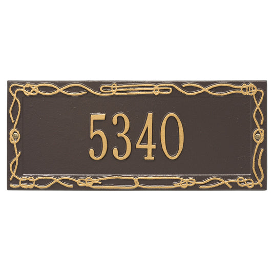 Sailor's Knot House Number Plaque - Bronze & Gold