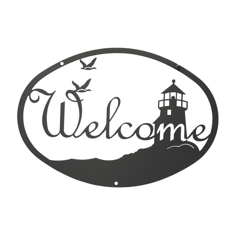 Lighthouse & Birds Welcome Sign
