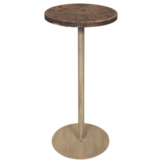Round Wood Shells Drink Table