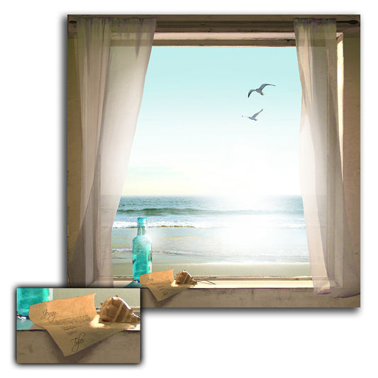 Message in a Bottle Personalized Stretched Canvas Art - Large