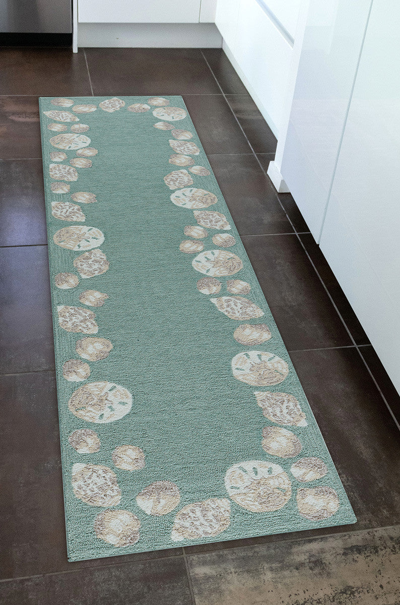 Serena Seashell Aqua Indoor/Outdoor Rug - 2 x 5