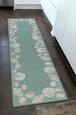 Serena Seashell Aqua Indoor/Outdoor Rug - 2 x 5