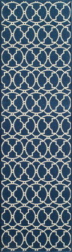 Baja Circlet Navy Rug - 2 x 8