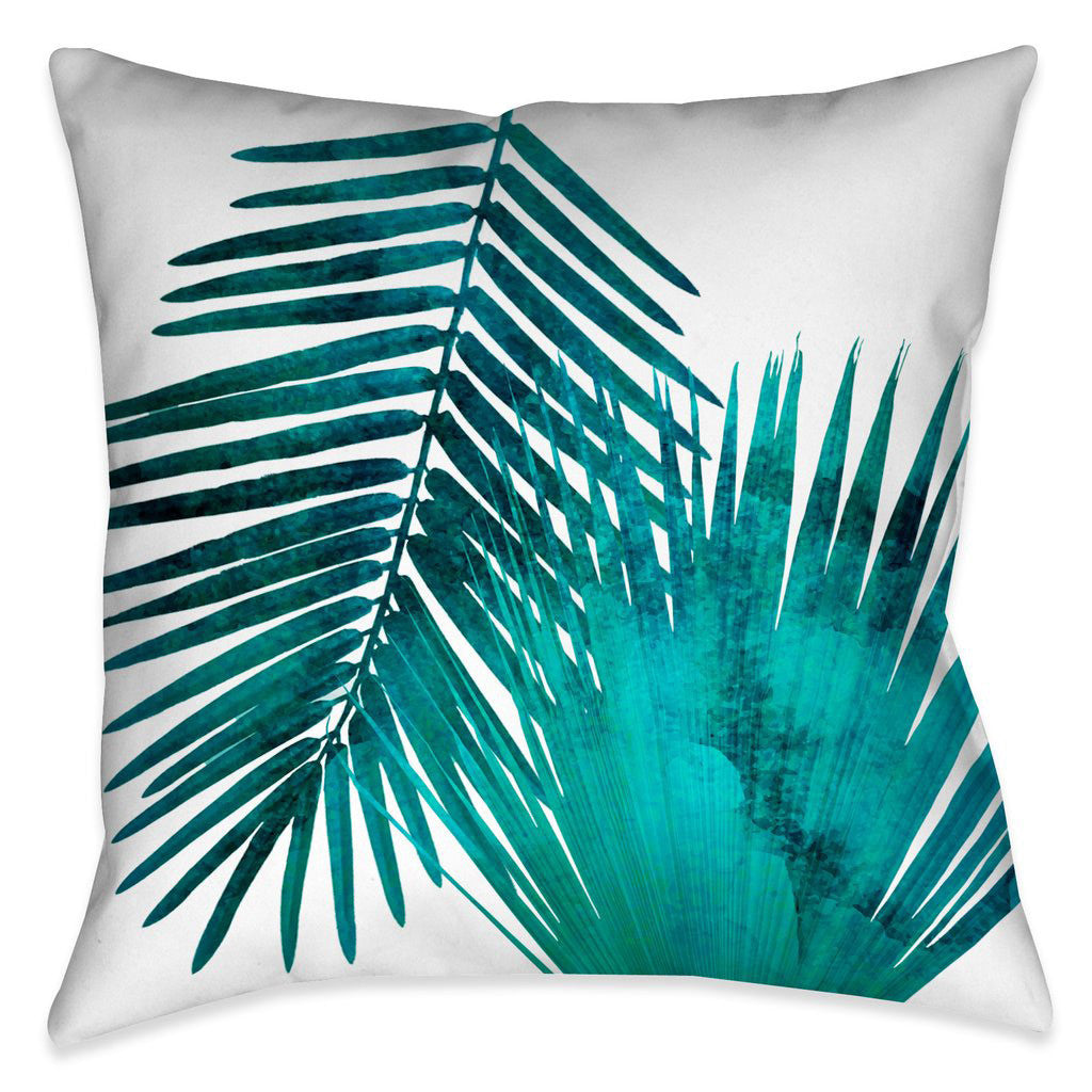 Laguna Palms Teal Indoor Pillow