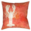 Watercolor Waves Lobster 18 x 18 Outdoor Pillow