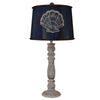 Turned Table Lamp with Shell Shade