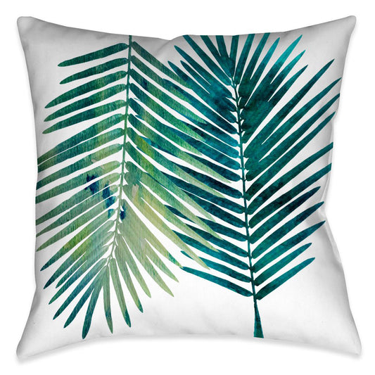Pacific Palms Teal Indoor Pillow