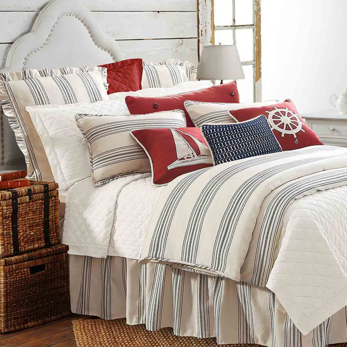 Navy Stripes Bed Set - Queen