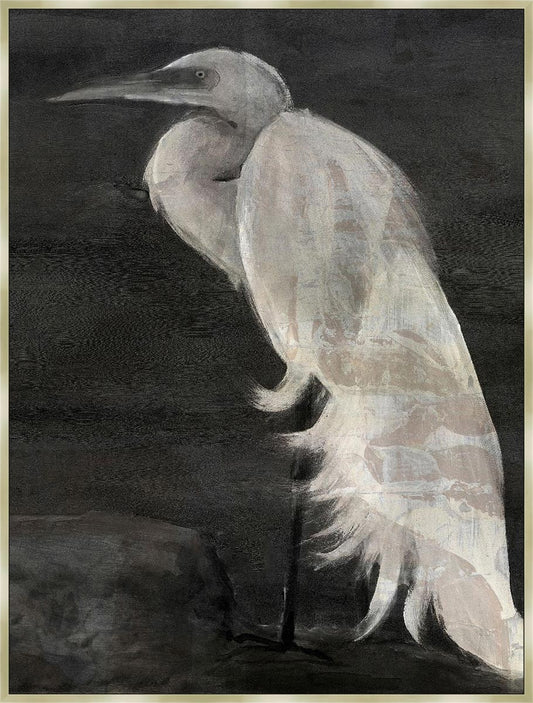 Evening Egret Framed Canvas