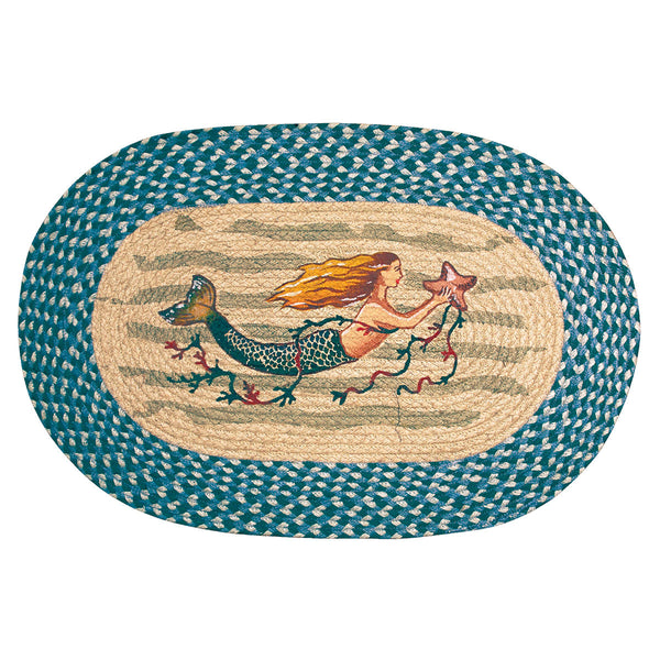Single Mermaid Oval Patch Rug