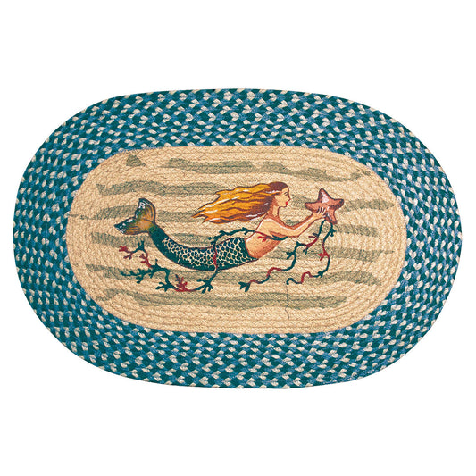 Single Mermaid Oval Patch Rug