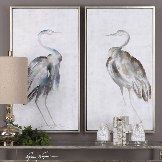 Bird Pals Framed Canvases - Set of 2