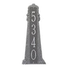 Large Lighthouse Vertical House Number Plaque - Pewter Silver