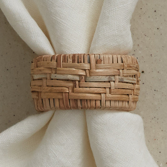 Woven Rattan Napkin Rings - Set of 4