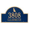 Sailboat Arch House Number Plaque - Blue and Gold