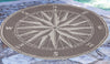 Skipper's Compass Gray Indoor/Outdoor Rug - 3 Ft. Round