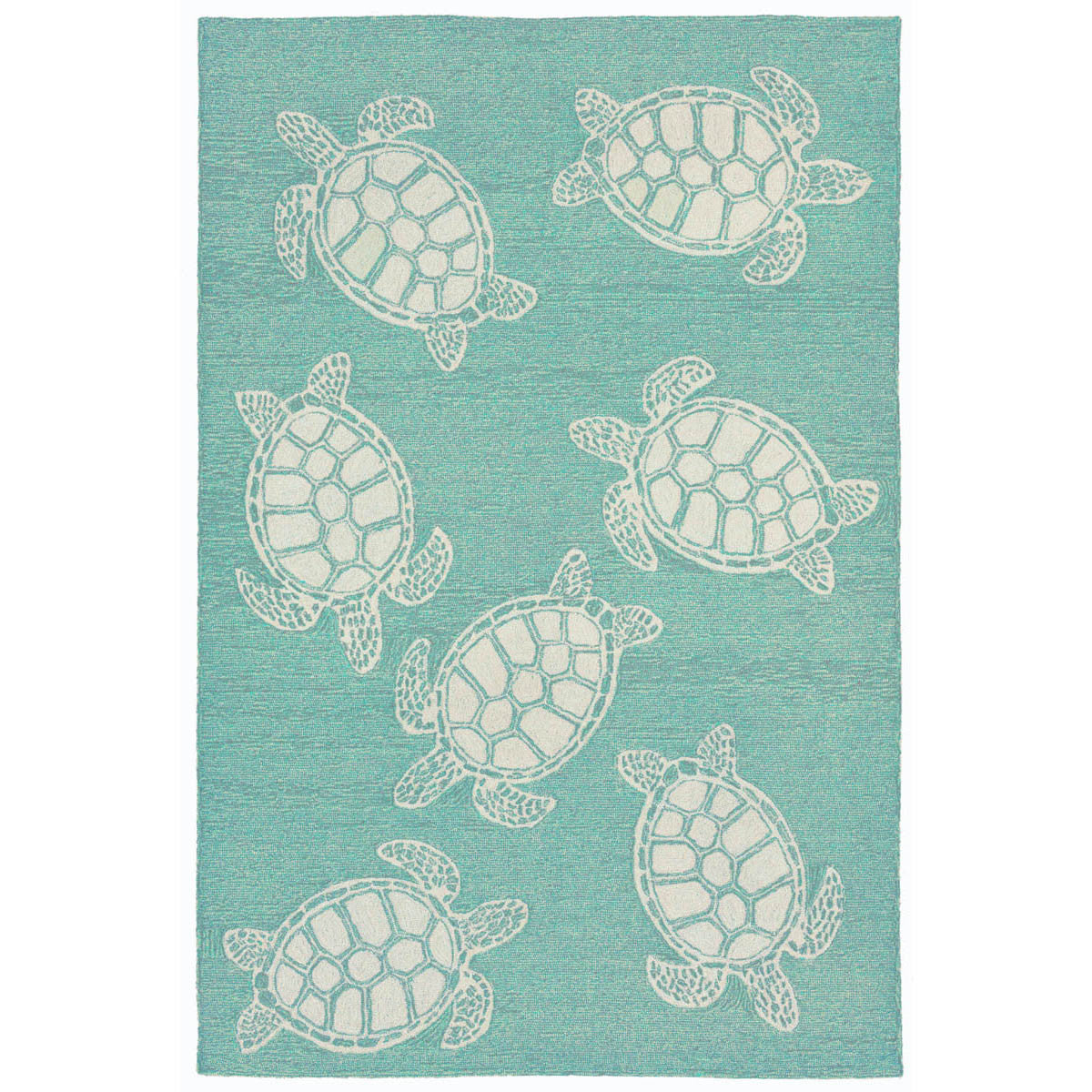 Blue Turtle Rug Turtle Time Blue Indoor/Outdoor Rug - 8 x 10 | Bella Coastal Decor