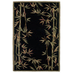 Sparta Black Bamboo Double Border Rug - 5 x 8