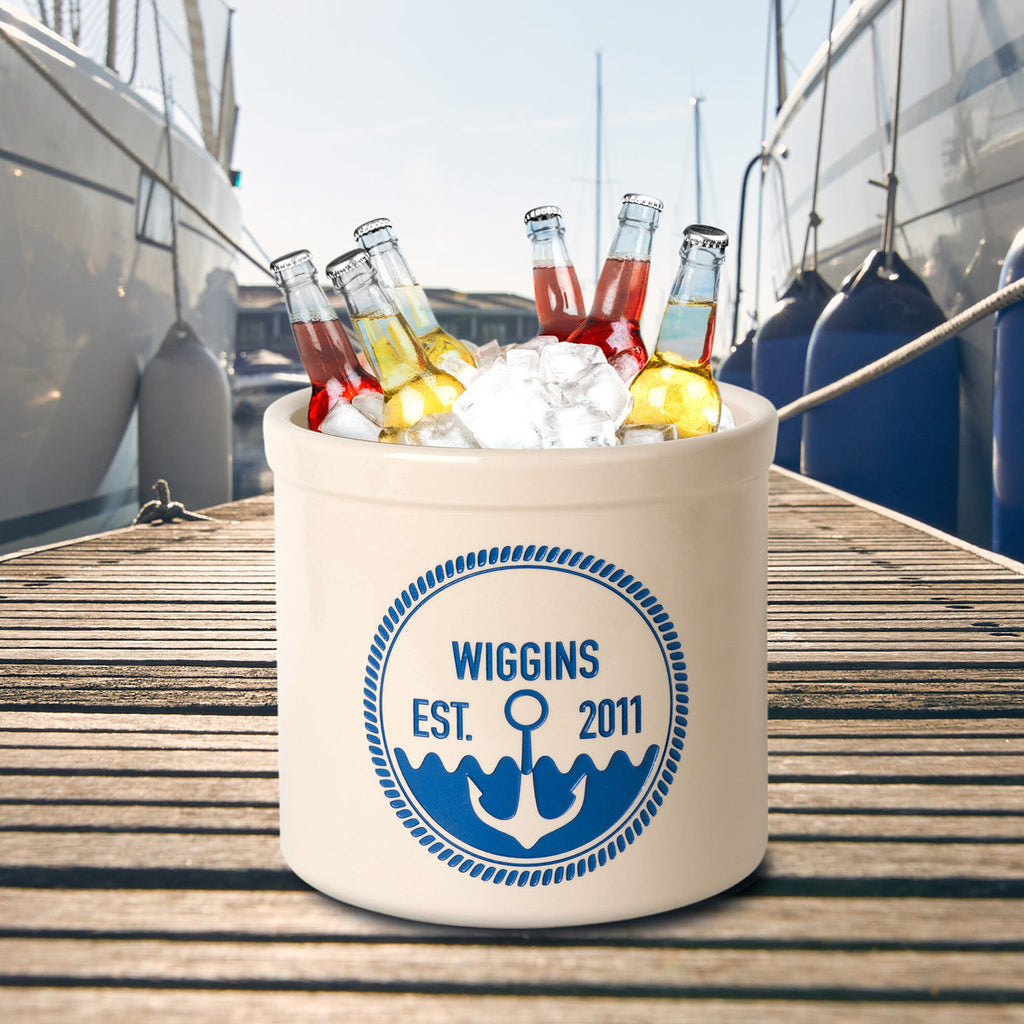 Anchor Personalized Established Crock - Dark Blue