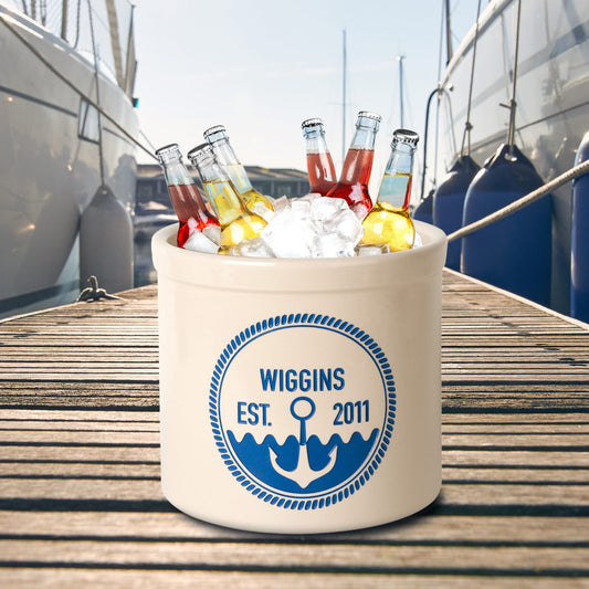 Anchor Personalized Established Crock - Dark Blue