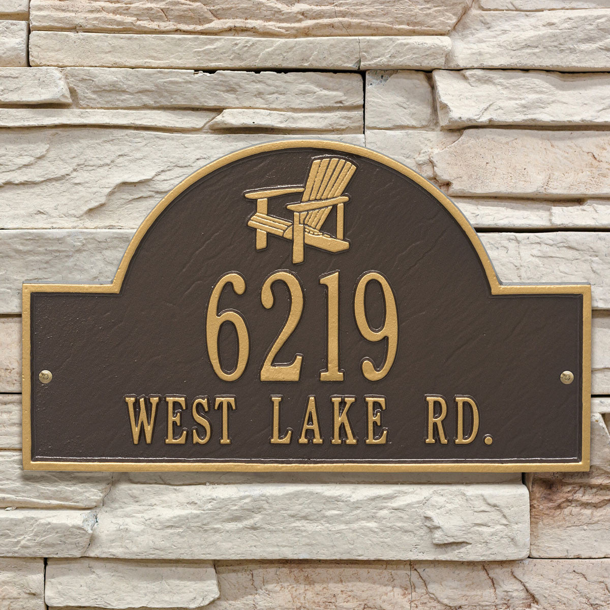 Bronze & Gold Personalized Adirondack Arch Plaque