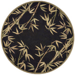 Sparta Black Bamboo Double Border Rug - 8 Ft Round