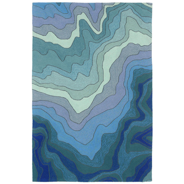 Cascading Waves Indoor/Outdoor Blue Rug - 4 x 6 - OUT OF STOCK UNTIL 06/12/2026