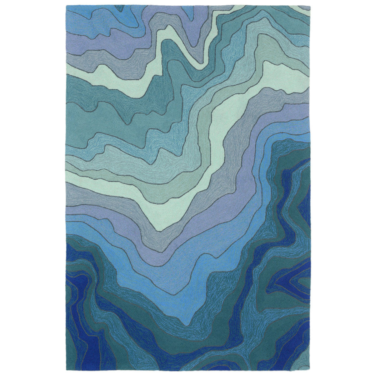 Cascading Waves Indoor/Outdoor Blue Rug - 4 x 6 - OUT OF STOCK UNTIL 06/12/2026