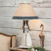 Navy Paddles & Rope Table Lamp with Burlap Shade