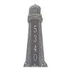 Small Lighthouse Vertical House Number Plaque - Pewter Silver
