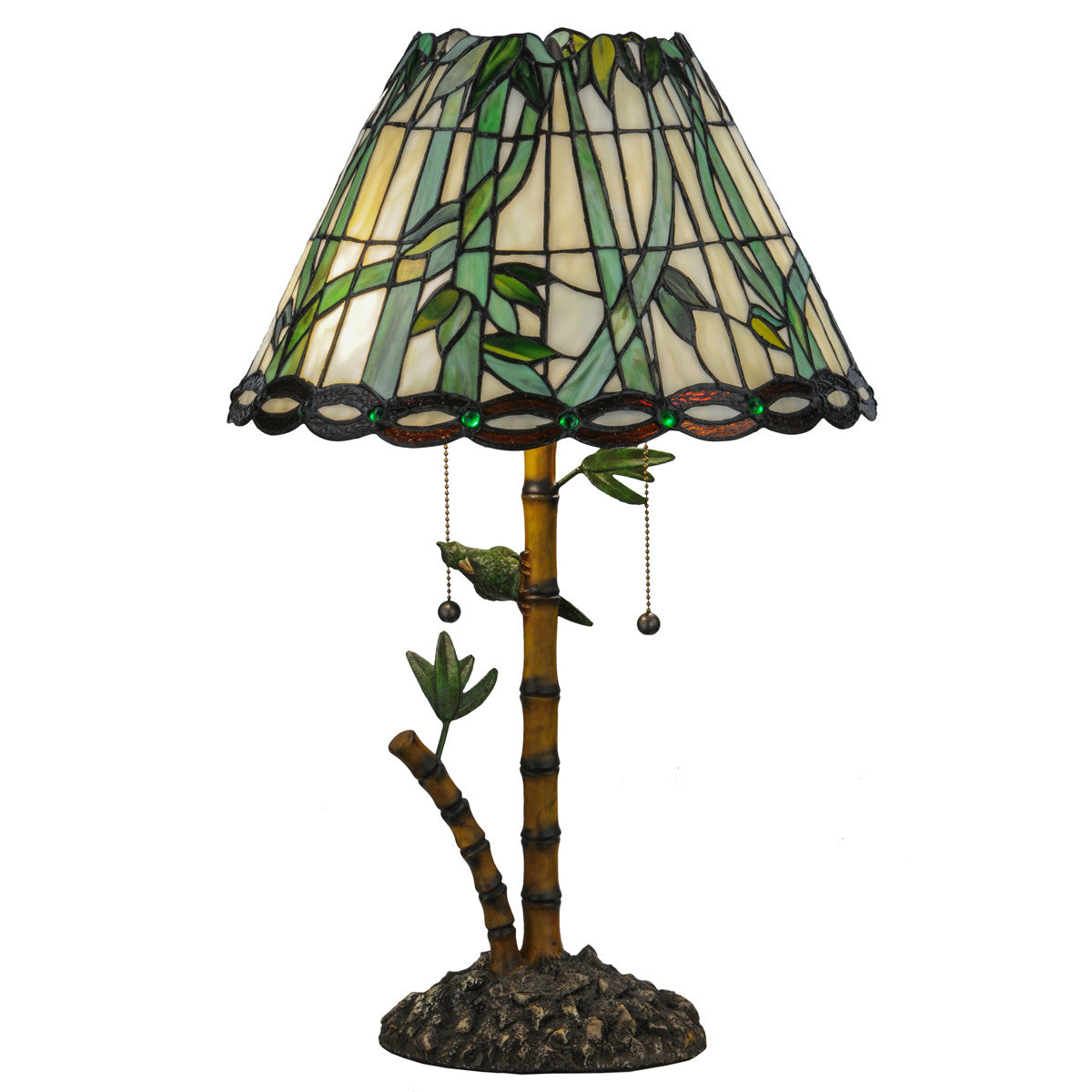 Bamboo Stained Glass Table Lamp