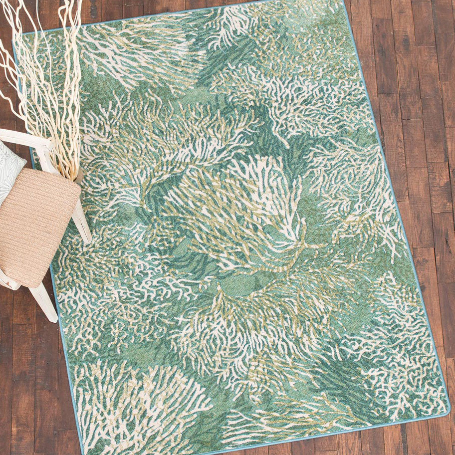 Cayman Coral Aqua Rug - 3 x 4