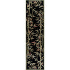 Sparta Black Bamboo Double Border Rug - 3 x 10