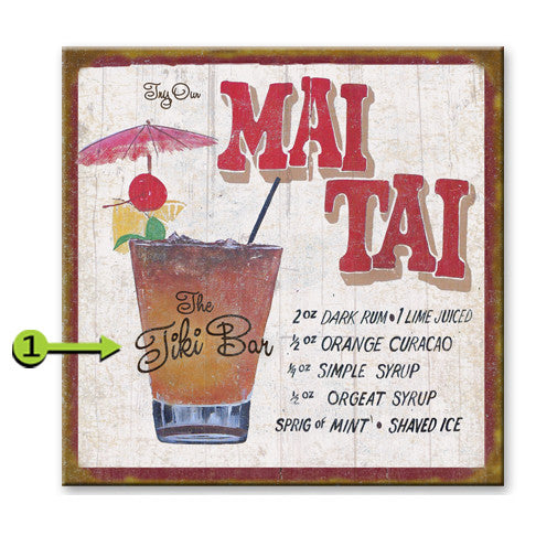 Mai Tai Personalized Sign - 28 x 28