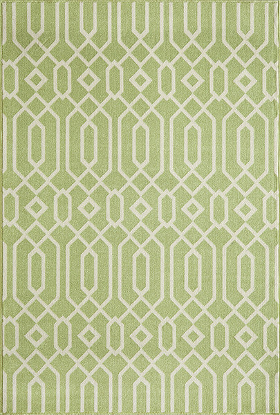 Baja Diamond Geo Green Rug - 8 x 11