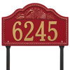Rope and Shell Lawn Address Plaque - Red & Gold