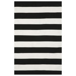 Sorrento Rugby Stripe Black Rug - 8 x 10