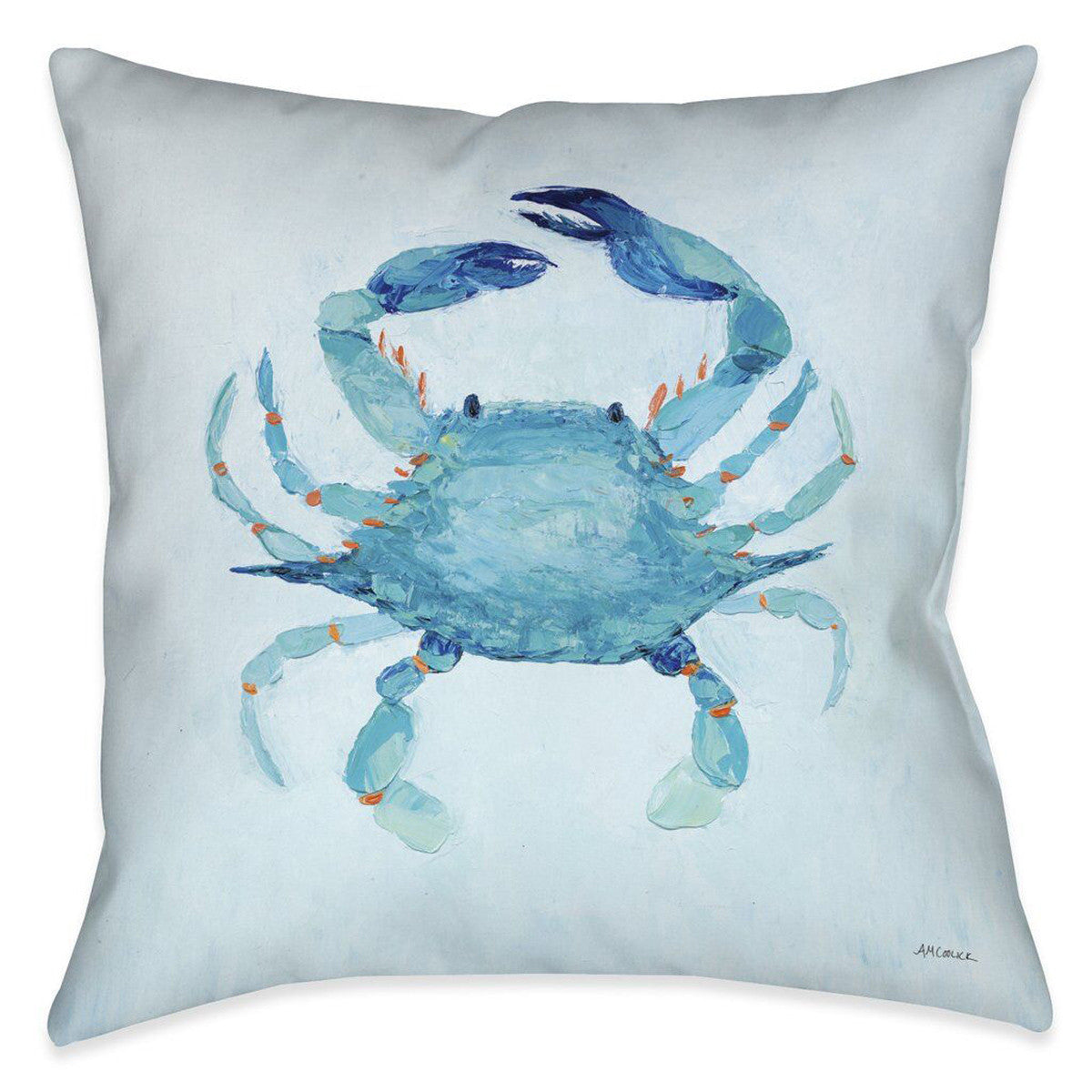 Watercolor Crab 18 x 18 Indoor Pillow