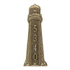 Small Lighthouse Vertical House Number Plaque - Antique Brass