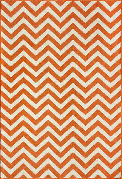 Baja Chevron Orange Rug - 9 x 13