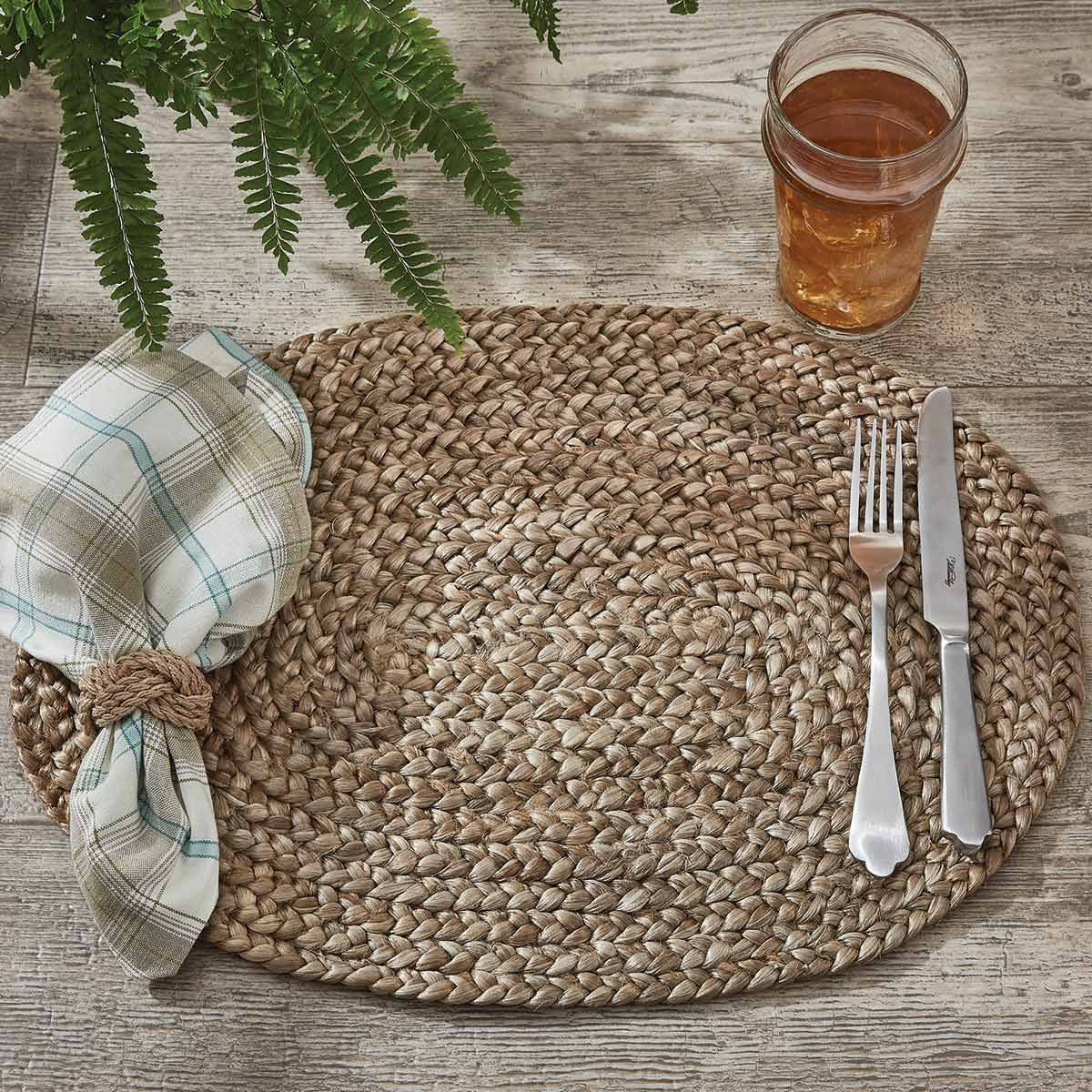 Braided Jute Oval Placemats - Set of 6