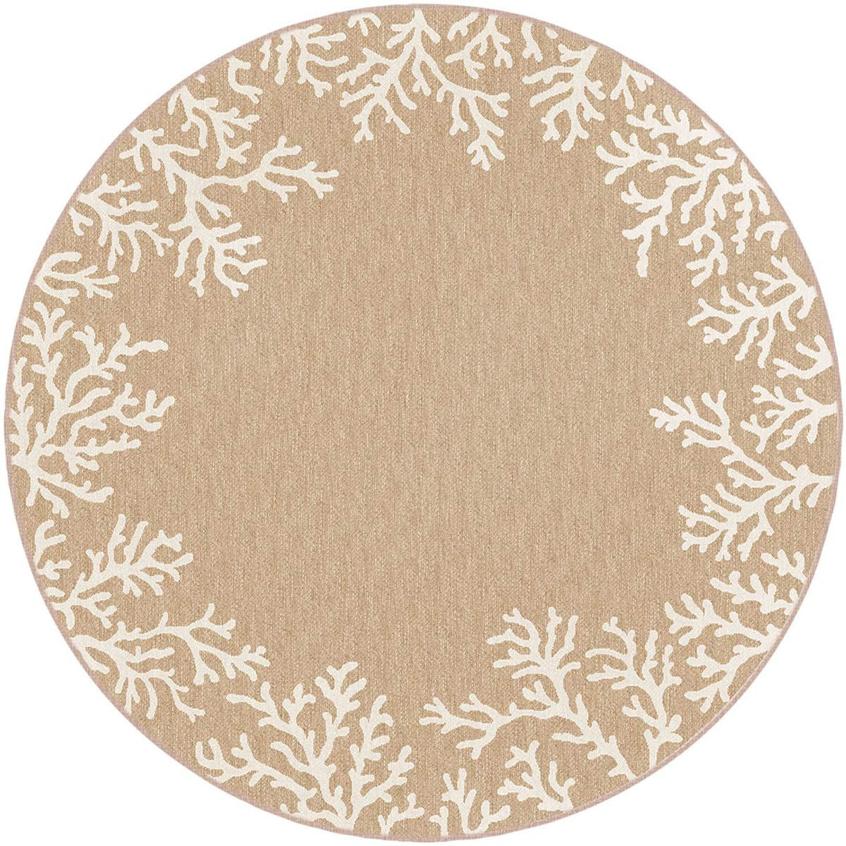 Miami Coral Sand Indoor/Outdoor Rug - 8 Ft. Round