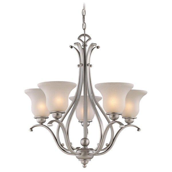Cape 5 Light Uplight Chandelier - Brushed Nickel