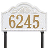 Rope and Shell Lawn Address Plaque - White & Gold