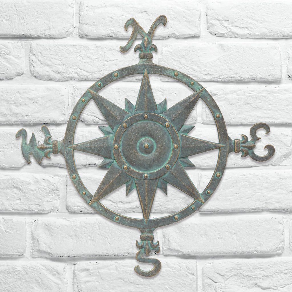 Compass Rose Wall Decor - Bronze Verdigris