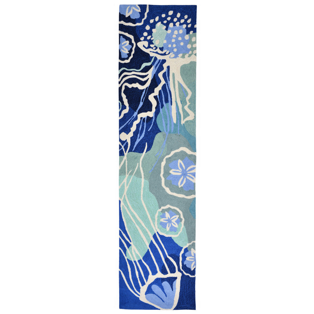Blue Jellyfish Indoor/Outdoor Rug - 2 x 8