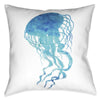 Blue Jellyfish 20 x 20 Outdoor Pillow